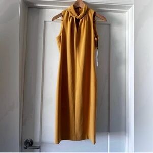 💛 NWT! Gold Sleeveless CALVIN KLEIN Sheath Dress - Size 6